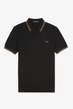 Fred Perry M3600 Men’s Shirt Black Brown ZHTQX9574