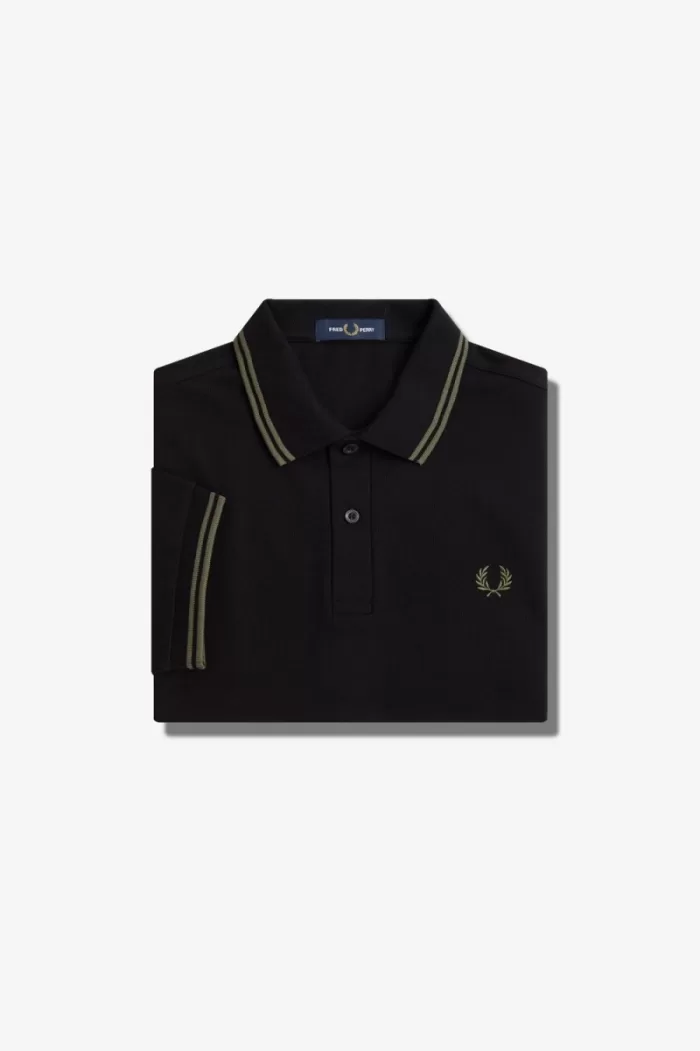 Fred Perry M3600 Men’s Shirt Black Field Green DICVS2965