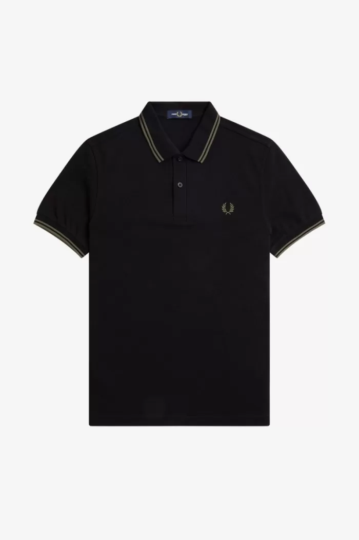 Fred Perry M3600 Men’s Shirt Black Field Green DICVS2965