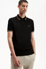 Fred Perry M3600 Men’s Shirt Black Green Brown ZNMUV7054