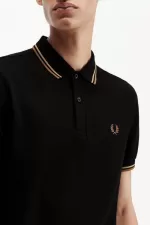 Fred Perry M3600 Men’s Shirt Black Green Brown ZNMUV7054