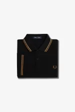 Fred Perry M3600 Men’s Shirt Black Green Brown ZNMUV7054