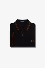 Fred Perry M3600 Men’s Shirt Black Whisky Brown ZXRBD2348