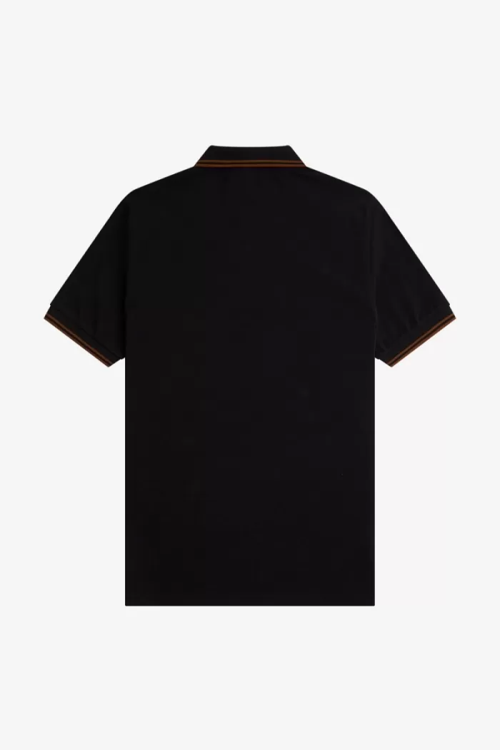 Fred Perry M3600 Men’s Shirt Black Whisky Brown ZXRBD2348