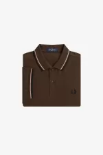 Fred Perry M3600 Men’s Shirt Burnt Tobacco Dark Pink Black YCJSD4759