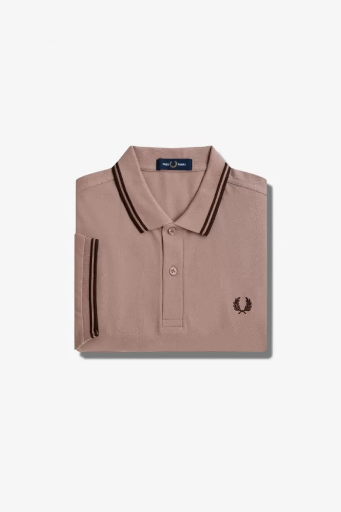 Fred Perry M3600 Men’s Shirt Dark Pink Burnt Tobacco CQMWB1923