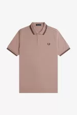 Fred Perry M3600 Men’s Shirt Dark Pink Burnt Tobacco CQMWB1923