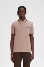 Fred Perry M3600 Men’s Shirt Dark Pink Burnt Tobacco CQMWB1923