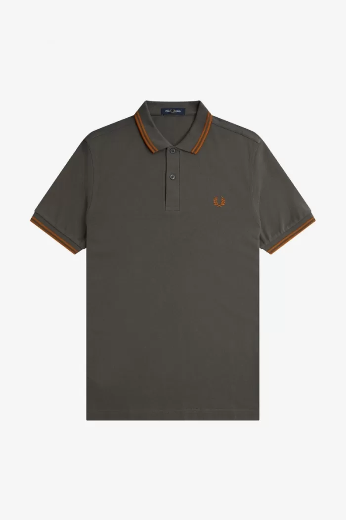 Fred Perry M3600 Men’s Shirt Field Green Brown PWZIR7149