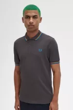 Fred Perry M3600 Men’s Shirt Gunmetal Golden Hour Kingfisher VURXZ9428