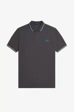 Fred Perry M3600 Men’s Shirt Gunmetal Golden Hour Kingfisher VURXZ9428