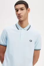 Fred Perry M3600 Men’s Shirt Light Aqua Field Green Black LUWRS4139