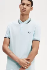 Fred Perry M3600 Men’s Shirt Light Aqua Field Green Black LUWRS4139