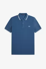 Fred Perry M3600 Men’s Shirt Midnight Blue Beige Light Aqua UFBTR4835