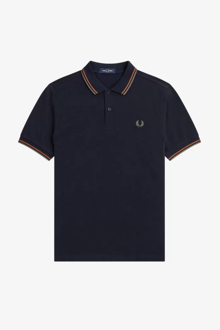 Fred Perry M3600 Men’s Shirt Navy Brown Field Green HTOMG2739