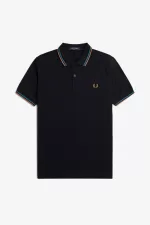 Fred Perry M3600 Men’s Shirt Navy Cyber Blue Light Rust MAQIJ9435