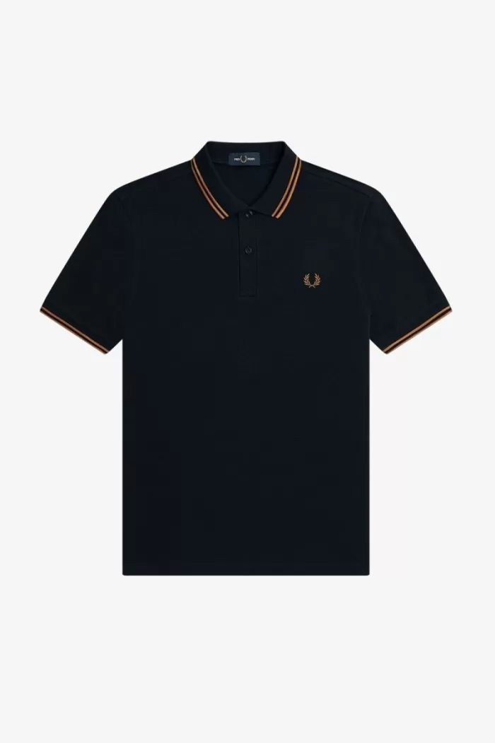 Fred Perry M3600 Men’s Shirt Navy Dark Coffee AOLNY7286