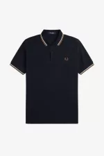 Fred Perry M3600 Men’s Shirt Navy Snow White Brown FGZAO7840