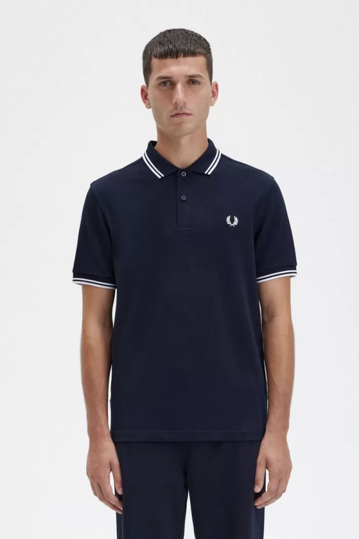 Fred Perry M3600 Men’s Shirt Navy White GPDZC0975