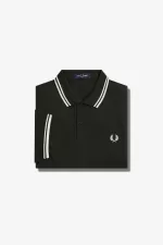 Fred Perry M3600 Men’s Shirt Night Green Snow White DBLOV9524