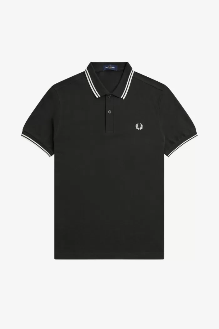 Fred Perry M3600 Men’s Shirt Night Green Snow White DBLOV9524