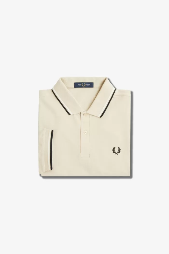 Fred Perry M3600 Men’s Shirt Oatmeal Beige Black TLUWQ6805