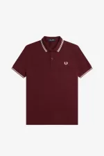 Fred Perry M3600 Men’s Shirt Oxblood Beige VOLPD9381