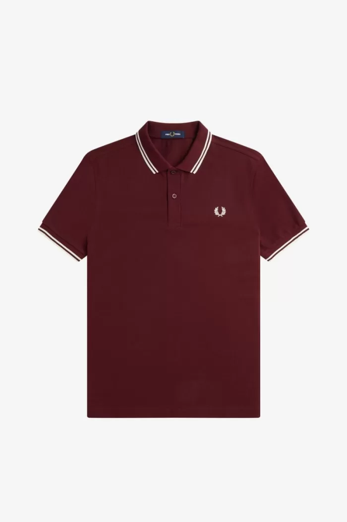 Fred Perry M3600 Men’s Shirt Oxblood Beige VOLPD9381