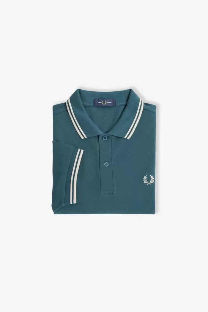 Fred Perry M3600 Men’s Shirt Petrol Blue Light Mint IKGOV1592