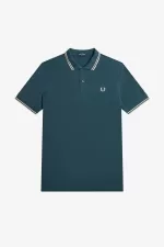 Fred Perry M3600 Men’s Shirt Petrol Blue Light Mint IKGOV1592