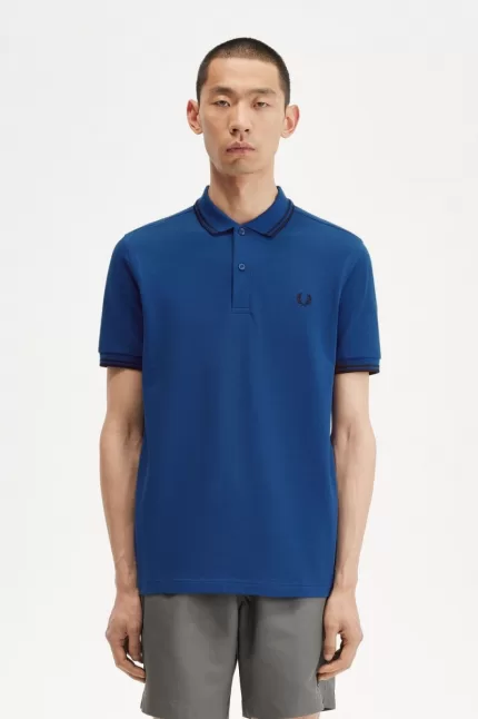 Fred Perry M3600 Men’s Shirt Shaded Cobalt Navy Navy ORVAQ2497