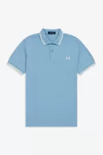 Fred Perry M3600 Men’s Shirt Sky Blue Snow White TDYCR7365