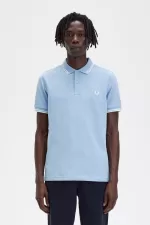 Fred Perry M3600 Men’s Shirt Sky Blue Snow White TDYCR7365