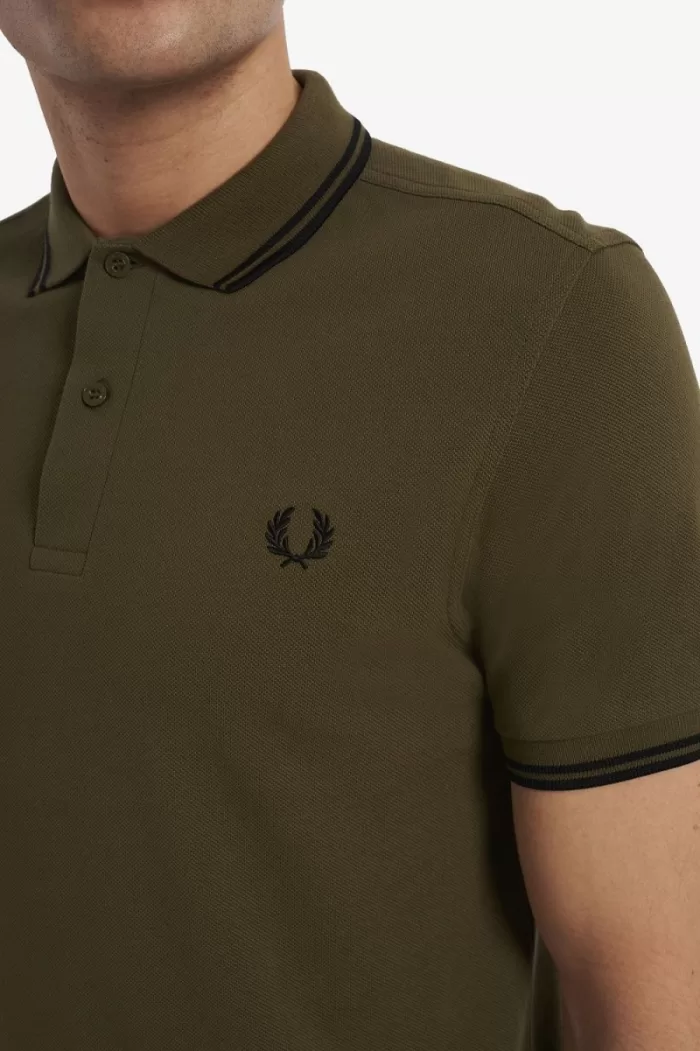 Fred Perry M3600 Men’s Shirt Uniform Green Black MJEKF9341