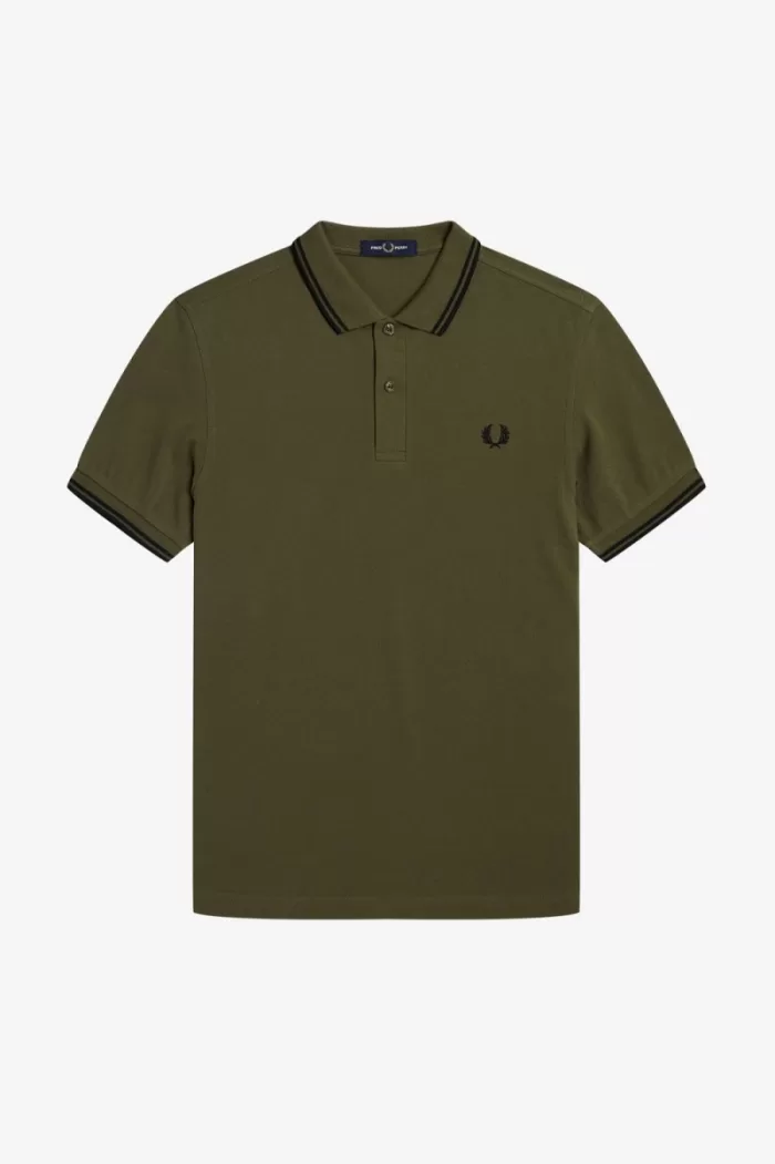 Fred Perry M3600 Men’s Shirt Uniform Green Black MJEKF9341