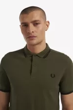 Fred Perry M3600 Men’s Shirt Uniform Green Black MJEKF9341