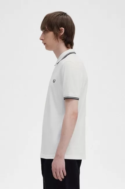 Fred Perry M3600 Men’s Shirt White Black TWZIS8915