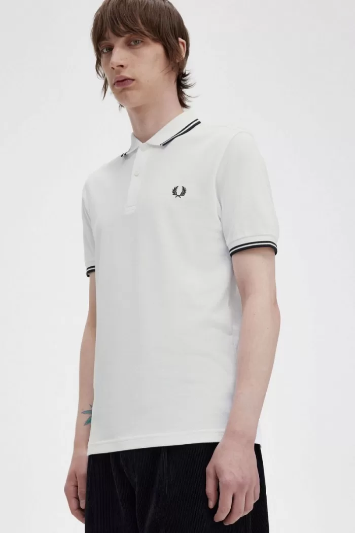 Fred Perry M3600 Men’s Shirt White Black TWZIS8915