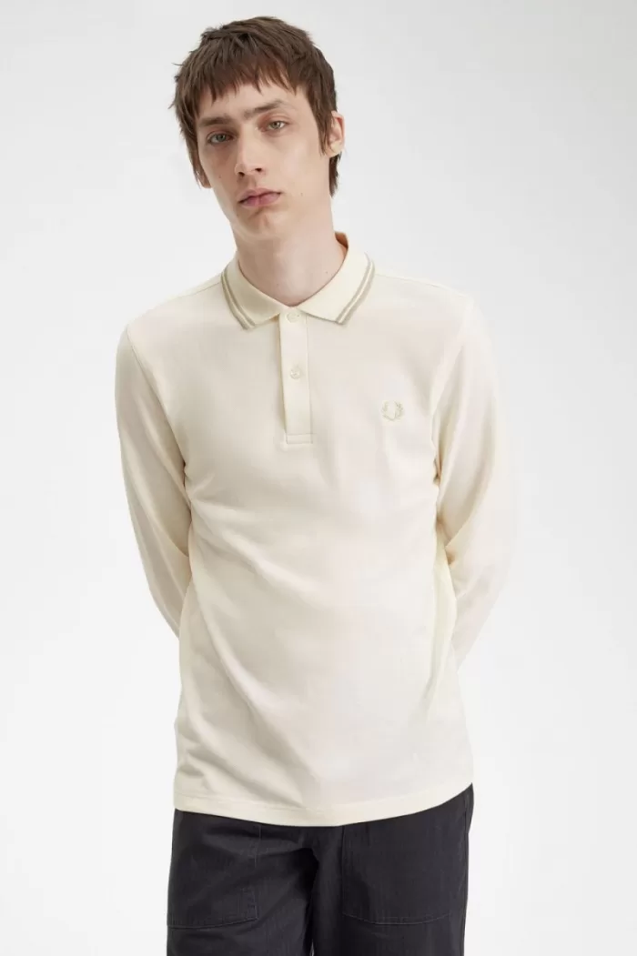 Fred Perry M3636 Men’s Shirt Beige Oatmeal Oatmeal UWNBQ6734