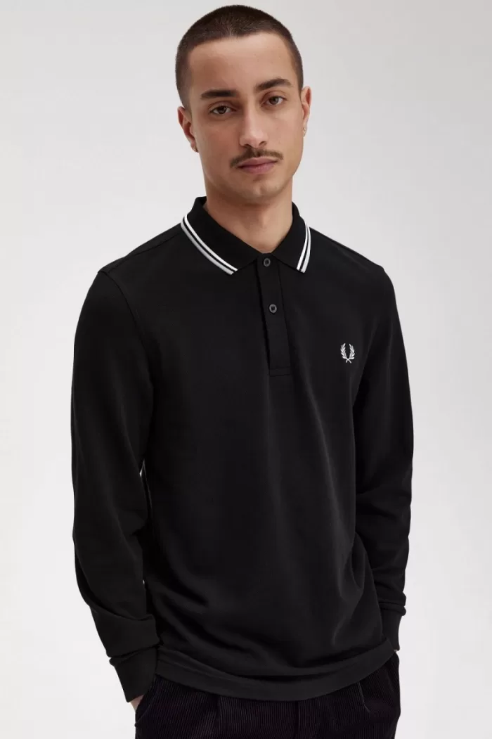 Fred Perry M3636 Men’s Shirt Black Beige Limestone QIZCF1926