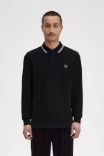 Fred Perry M3636 Men’s Shirt Black Beige Limestone QIZCF1926