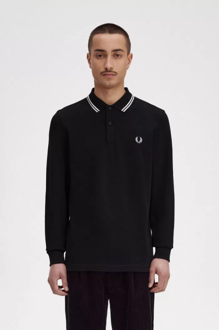 Fred Perry M3636 Men’s Shirt Black Beige Limestone QIZCF1926