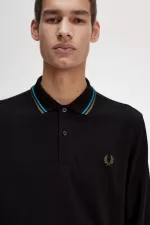 Fred Perry M3636 Men’s Shirt Black Cyber Blue Uniform Green XBTGL5167