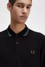 Fred Perry M3636 Men’s Shirt Black Cyber Blue Uniform Green XBTGL5167