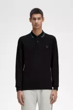 Fred Perry M3636 Men’s Shirt Black Cyber Blue Uniform Green XBTGL5167