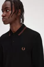 Fred Perry M3636 Men’s Shirt Black Whisky Brown XLYZM9725