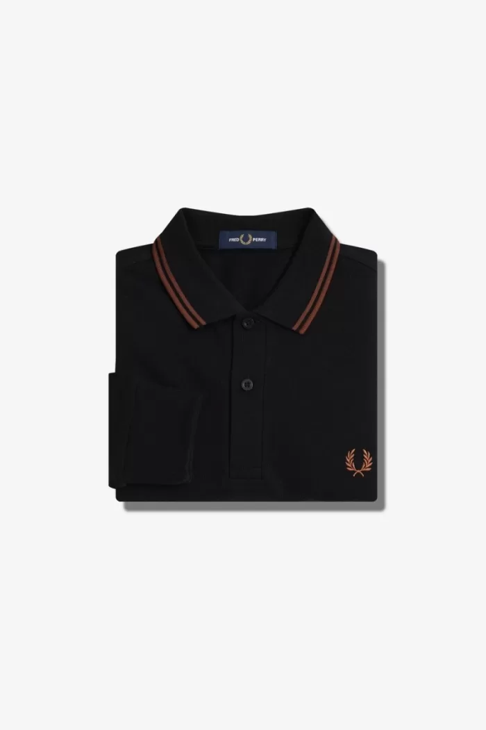 Fred Perry M3636 Men’s Shirt Black Whisky Brown XLYZM9725