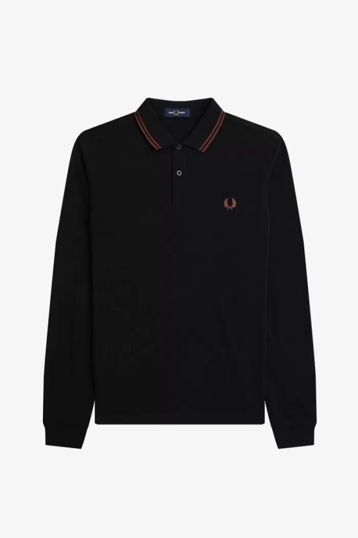 Fred Perry M3636 Men’s Shirt Black Whisky Brown XLYZM9725