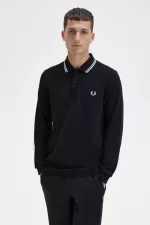 Fred Perry M3636 Men’s Shirt Black White VGDFE8492