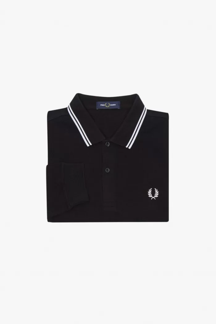 Fred Perry M3636 Men’s Shirt Black White VGDFE8492